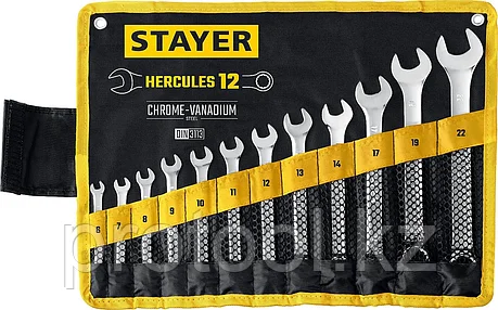 STAYER 12 шт, 6 - 22 мм, набор комбинированных гаечных ключей HERCULES 27081-H12_z01, фото 2