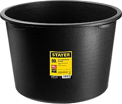 STAYER 90 л, 42x64x64 см, пластмассовый, круглый, таз строительный 06098-90_z01