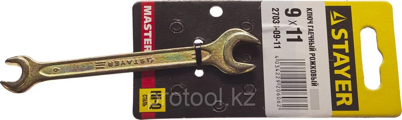 STAYER 9х11 мм, Hi-Q Сталь, оцинкованный, гаечный ключ рожковый 27038-09-11 Master - фото 2 - id-p90082816