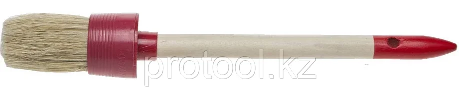 STAYER 45 мм, щетина натуральная, деревянная ручка, кисть малярная круглая 0141-45, фото 2