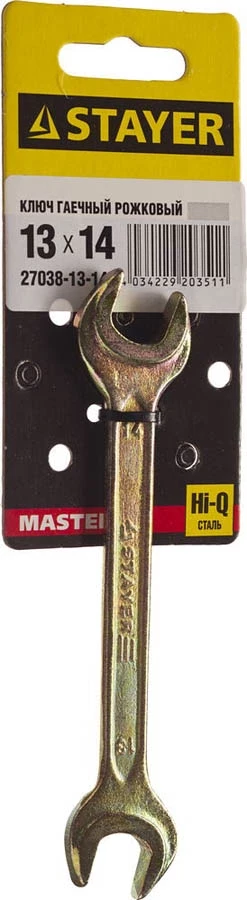 STAYER 13х14 мм, Hi-Q Сталь, оцинкованный, гаечный ключ рожковый 27038-13-14 Master - фото 2 - id-p90082819