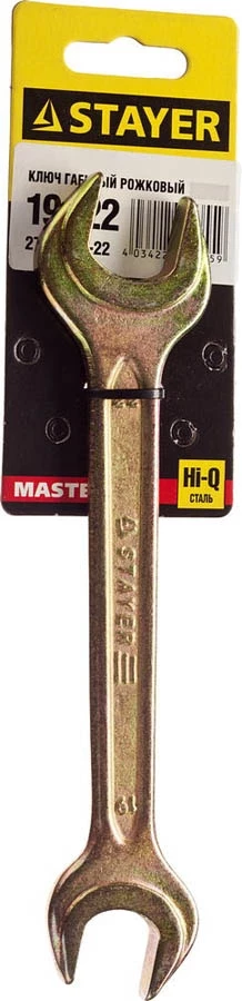 STAYER 19х22 мм, Hi-Q Сталь, оцинкованный, гаечный ключ рожковый 27038-19-22 Master - фото 2 - id-p90082822