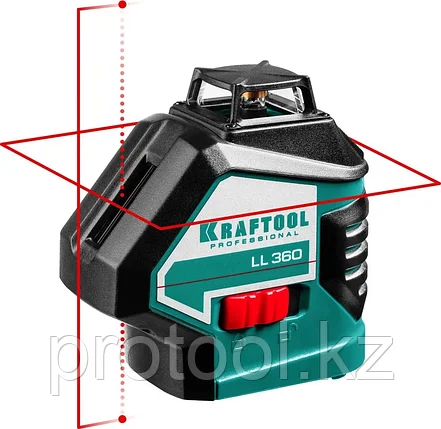 KRAFTOOL 20-70 м, 360 градусов, (детектор), сверхъяркий, IP54, точн. 0,2 мм/м, в сумке, нивелир лазерный LL360, фото 2