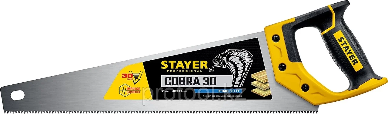 STAYER 7 TPI, 400мм, ножовка универсальная (пила) Cobra 3D 1512-40_z01