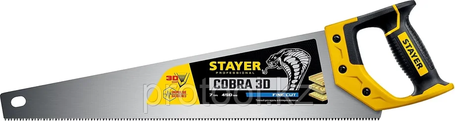STAYER 7 TPI, 450мм, ножовка универсальная (пила) Cobra 3D 1512-45_z01, фото 2
