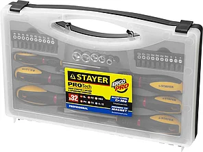 STAYER 32 шт., набор отверток с битами и торцевыми головками ProTech 25134-H18_z01, фото 2