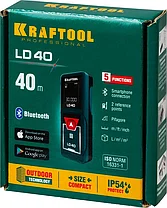 KRAFTOOL дальность 5 см - 40 м, точность 1,5 мм, лазерный дальномер 34763, фото 2