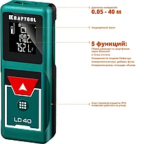 KRAFTOOL дальность 5 см - 40 м, точность 1,5 мм, лазерный дальномер 34763, фото 3