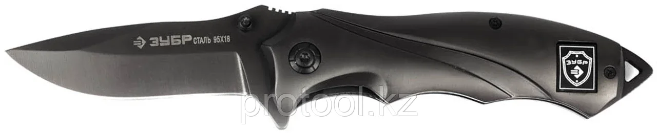 ЗУБР 210 мм/лезвие 80 мм, цельнометаллическая рукоятка, нож складной ТИТАН 47719