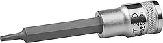 KRAFTOOL 1/2", 100 мм, S2 сталь, Т20, удлиненная, сатинированная, торцовая бита-головка INDUSTRIE QUALITAT