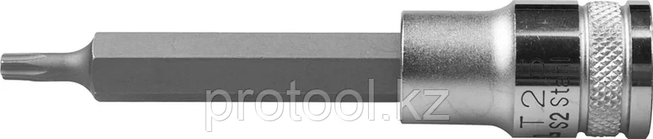KRAFTOOL 1/2", 100 мм, S2 сталь, Т25, удлиненная, сатинированная, торцовая бита-головка INDUSTRIE QUALITAT, фото 2