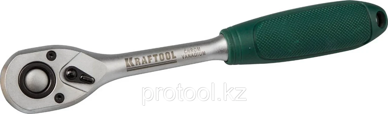 KRAFTOOL 1/4", 72 зубца, Cr-V сталь, трещотка для торцовых головок 27790-3/8_z01