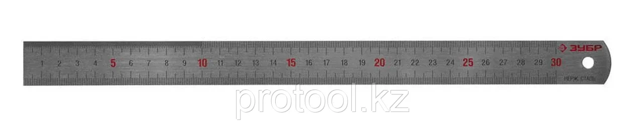 ЗУБР 30 см х 0.9 мм, линейка измерительная двусторонняя двухцветная 34280-0.9-030 - фото 1 - id-p90085502