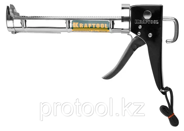 KRAFTOOL 320 мл, полукорпусной, хромированный, пистолет для герметика 06671_z01, фото 2