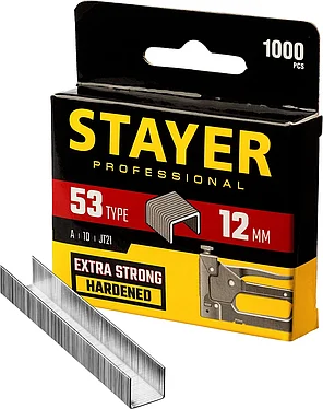 STAYER скобы тип 53 (A / 10 / JT21), 12  мм, 1000 шт., закаленные, особотвердые, скобы для степлера тонкие, фото 2