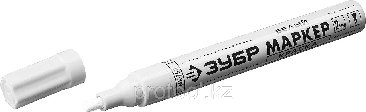 ЗУБР белый, круглый наконечник, маркер-краска МК-750 06325-8 - фото 2 - id-p90086558