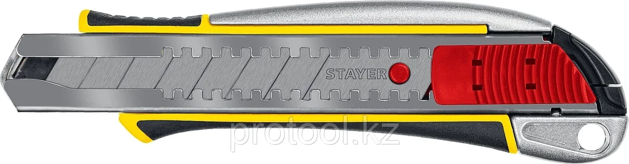STAYER 18 мм, сегментированное лезвие, металлический, автостоп KSM-18A, нож 09143_z01 - фото 1 - id-p90083006
