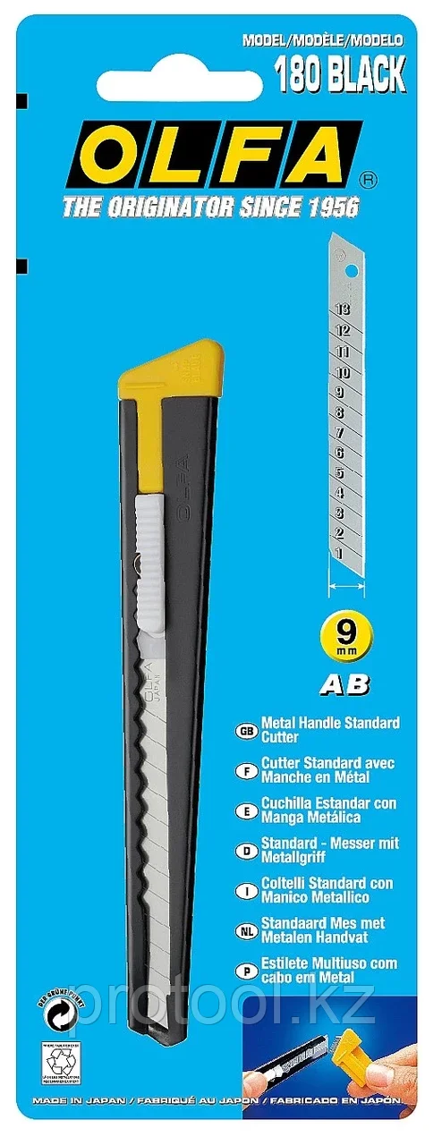 OLFA 9 мм, нож с сегментированным лезвием OL-180-BLACK - фото 4 - id-p90082018