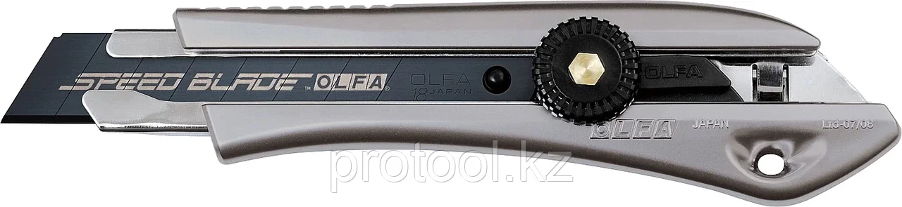 OLFA 18 мм, нож с выдвижным сегментированным лезвием, винтовой фиксатор OL-LTD-L-LFB