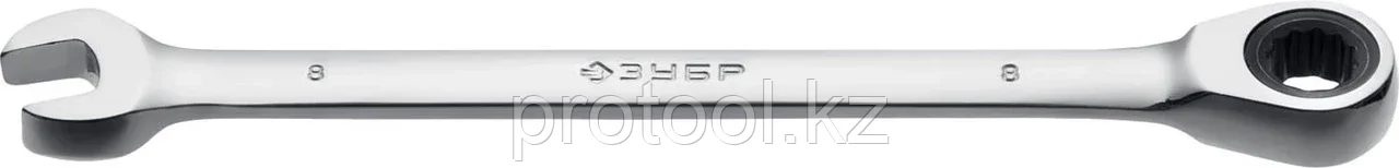 ЗУБР 8 мм, комбинированный гаечный ключ трещоточный 27074-08_z01