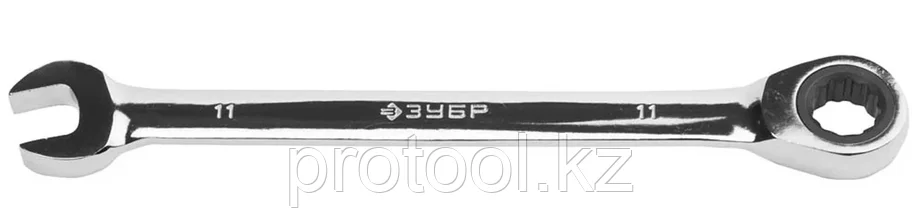 ЗУБР 11 мм, трещоточный, комбинированный гаечный ключ 27074-11, фото 2