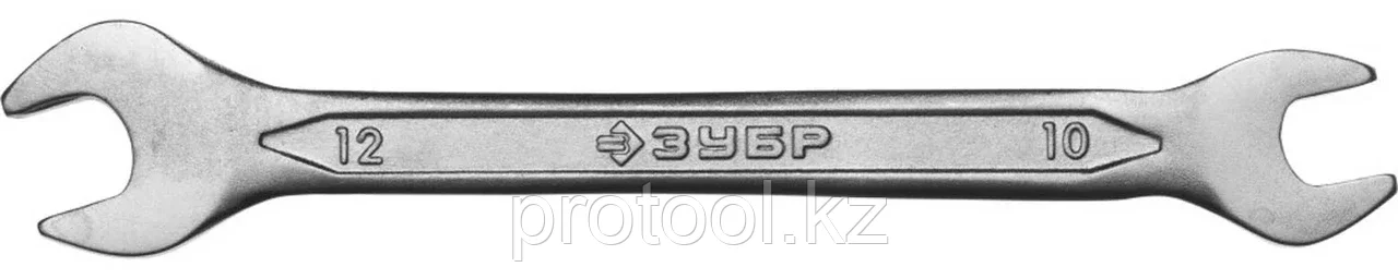 ЗУБР 10х12 мм, Cr-V сталь, хромированный, гаечный ключ рожковый 27010-10-12 Мастер - фото 1 - id-p90085008