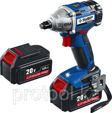 ЗУБР 18 В, Li-Ion PRO, 2 АКБ, гайковерт ударный "BRUSHLESS" GB-250 A5 Профессионал, фото 2