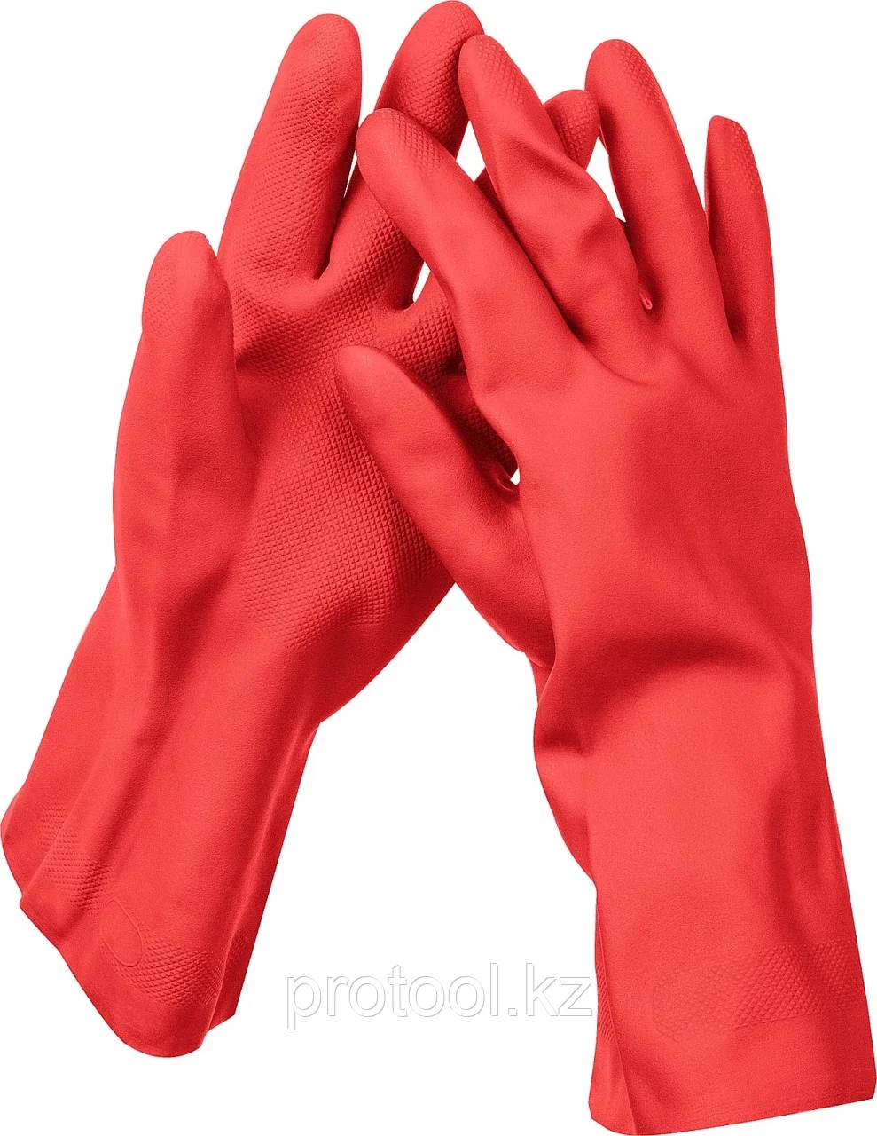 ЗУБР XL, перчатки латексные хозяйственно-бытовые, повышенной прочности с х/б напылением, рифлёные ЛАТЕКС+