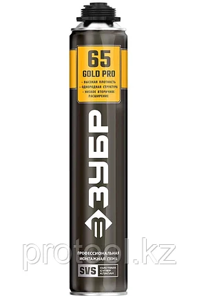ЗУБР 850 мл, выход до 65 л, пистолетная, монтажная пена GOLD PRO 65 41157, фото 2