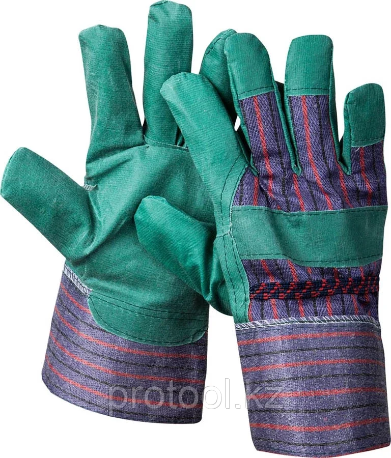 STAYER XL, зеленые, искусственная кожа, перчатки рабочие 1132-XL Master