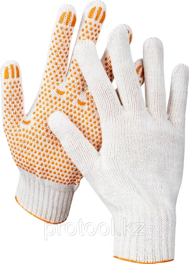 STAYER L-XL, 7 класс, 10 пар, х/б, перчатки для тяжелых работ, с ПВХ-гель покрытием (точка) 11397-H10 Master - фото 1 - id-p90083256