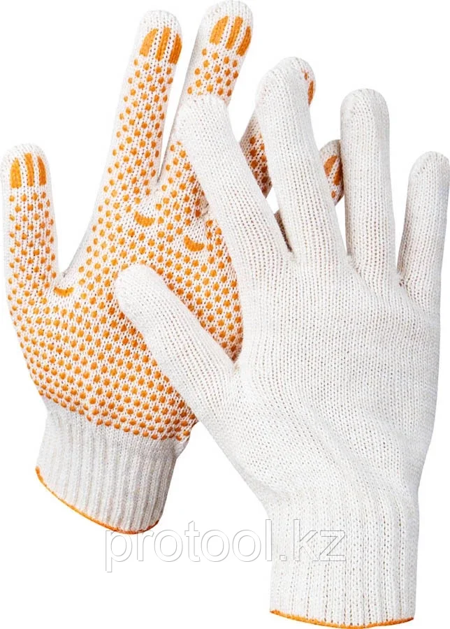 STAYER L-XL, 7 класс, х/б, перчатки для тяжелых работ, с ПВХ-гель покрытием (точка) 11404-XL Master - фото 1 - id-p90083259