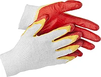 STAYER S-M, 13 класс, х/б, перчатки с двойным латексным обливом, повышенной износостойкости, трикотажные