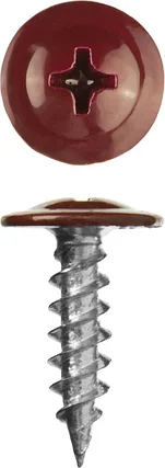 ЗУБР 16 х 4.2 мм ПШМ саморезы с прессшайбой для листового металла RAL-3005 темно-красный 300191-42-016-3005, фото 2