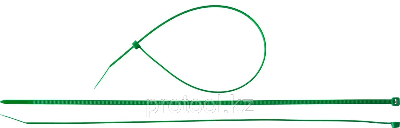 ЗУБР 300х3.6 мм, 100 шт., хомуты нейлоновые зеленые 309060-36-300