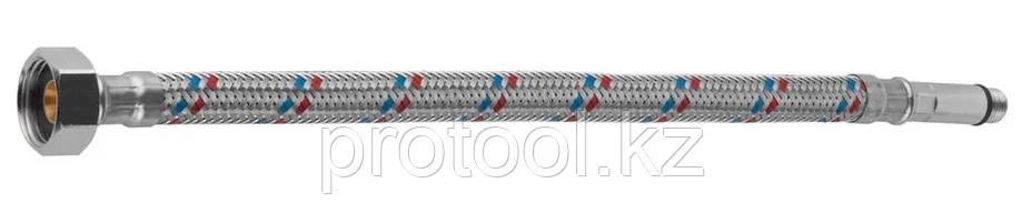 ЗУБР 1/2", 0.5 м, оплетка из нерж. стали, укороченная для воды к смесителям, подводка гибкая 51003-050, фото 2