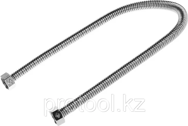 ЗУБР 1/2", 0.6 м, сильфонная из нержавеющей стали, подводка для воды 51011-G/G-060, фото 2