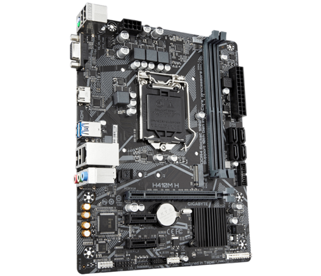 Материнская плата GIGABYTE H410M-H, LGA1200, H410, PCI-E, D-SUB+HDMI, 4xSATA, 2DDR4, MATX - фото 3 - id-p83695527