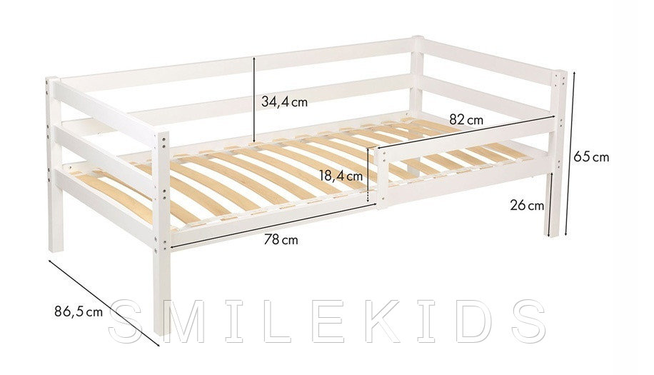 Подростковая кровать Polini Kids Simple 850 Белая