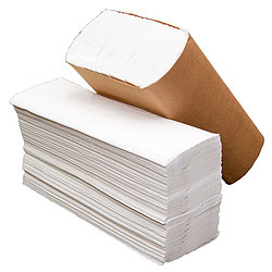 Бумажные полотенца Z сложения 21х23см двухслойные 100% целлюлозы