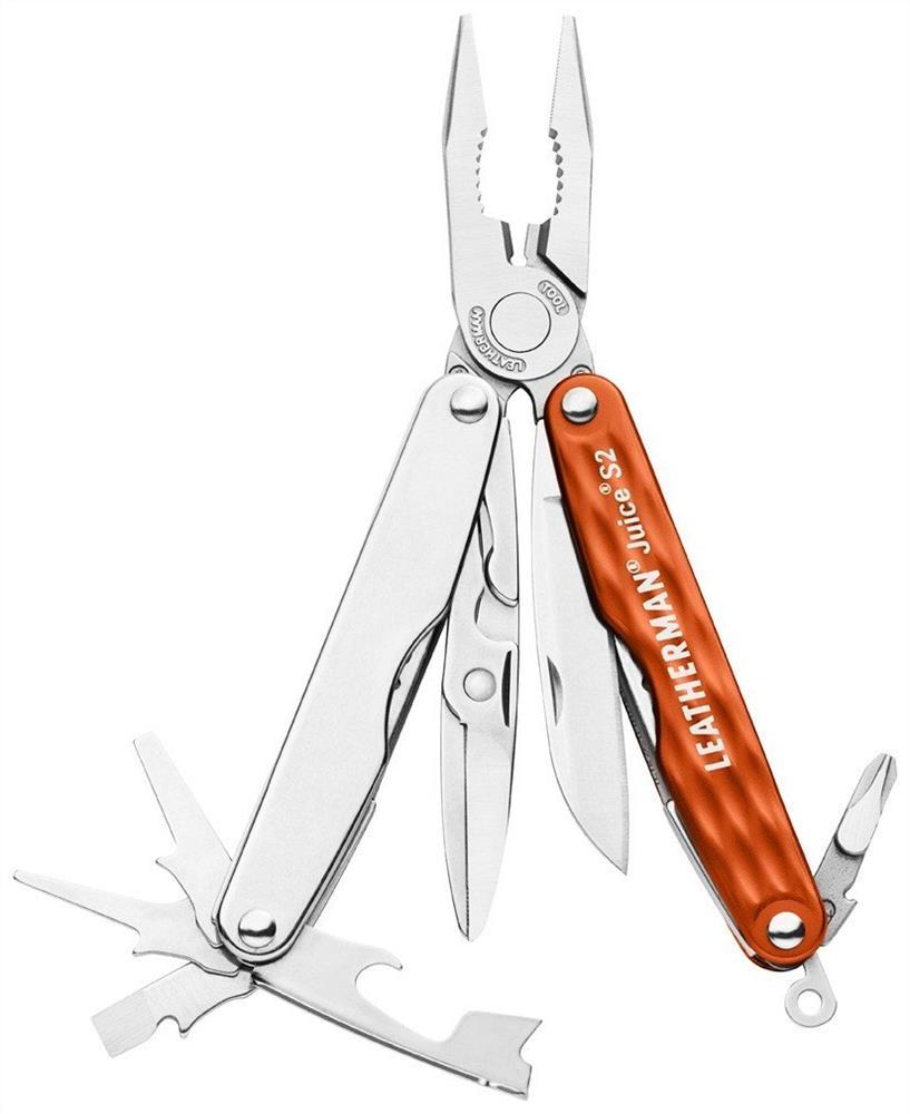 Мультиинструмент LEATHERMAN Мод. JUICE-S2 FLAME (оранжевый)(12^)(8,25см) R38946