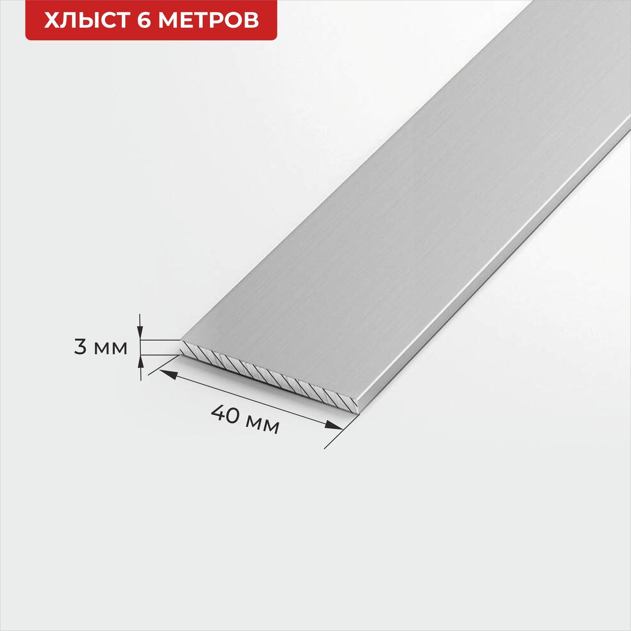 ПОЛОСА (ШИНА АЛЮМИНИЕВАЯ ЭЛЕКТРОТЕХНИЧЕСКАЯ) 40*3 6м