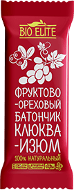 Батончик BioElite. Клюква-изюм. Без упаковки