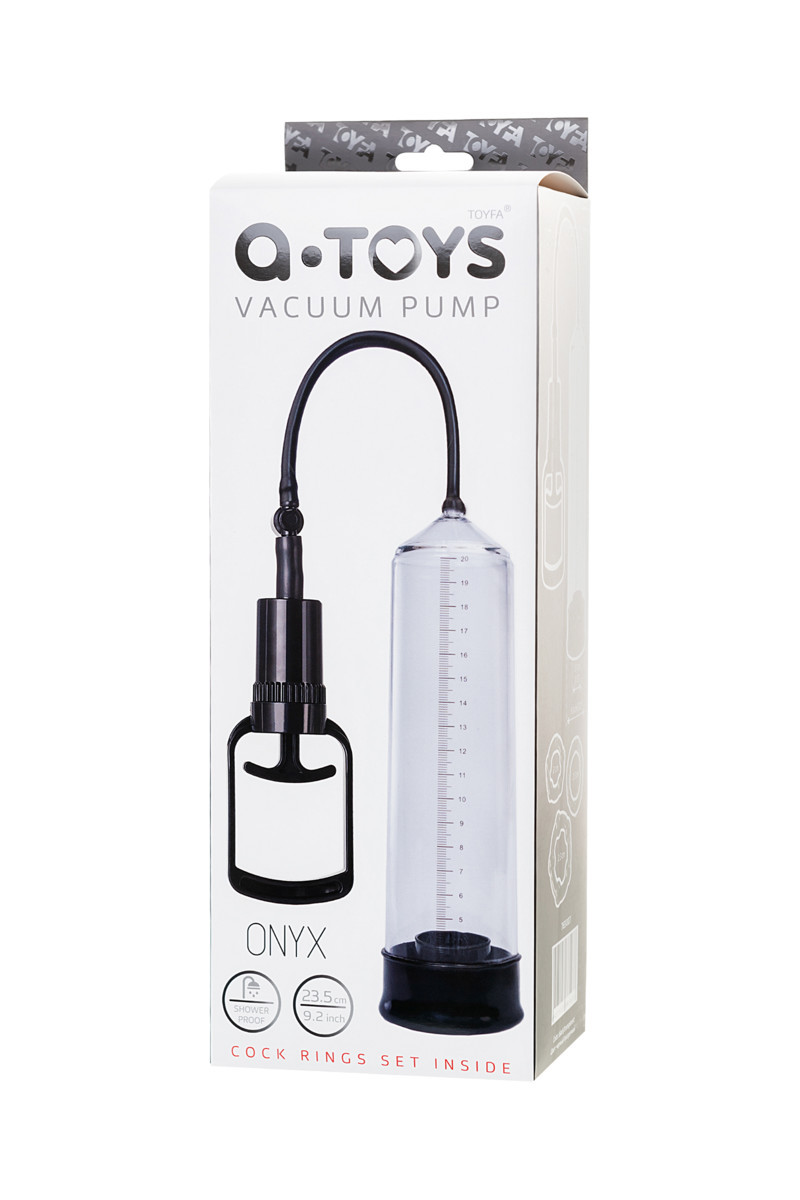 ПОМПА ДЛЯ ПЕНИСА TOYFA A-TOYS, PVC, ЧЁРНЫЙ, 23,5 СМ
