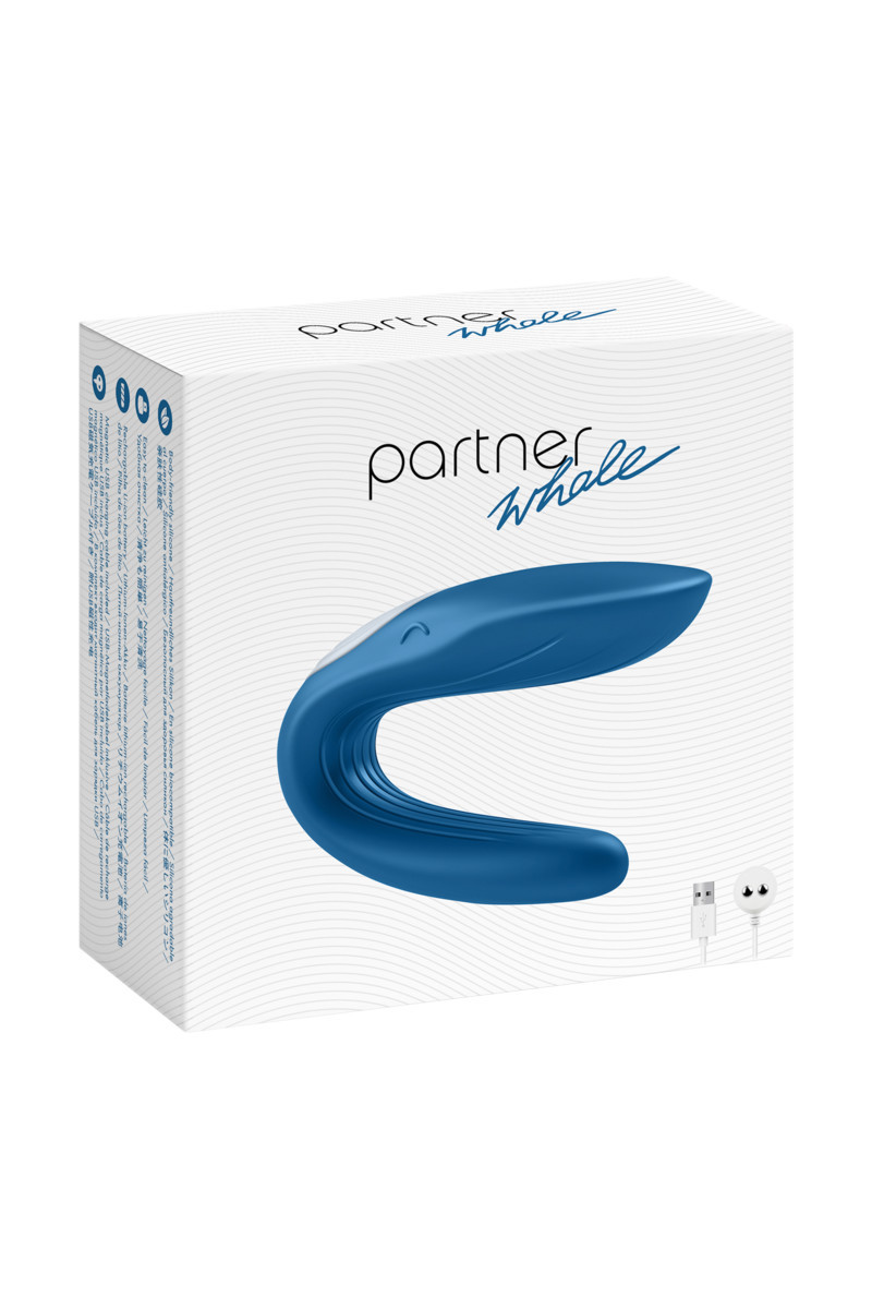 МНОГОФУНКЦИОНАЛЬНЫЙ СТИМУЛЯТОР ДЛЯ ПАР SATISFYER PARTNER WHALE, СИЛИКОН, ГОЛУБОЙ, 17СМ