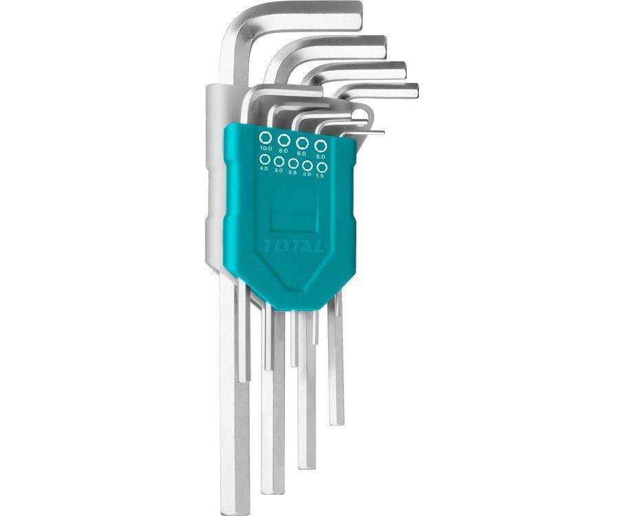 Набор ключей имбусовых HEX 1.5-10мм, удлиненные TOTAL арт.THT106191 - фото 1 - id-p90125995