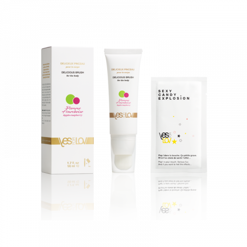 YFL DELICIOUS BRUSH APPLE RASPBERRY съедобное массажное масло 50мл