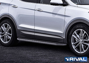 Порог-площадка "Premium" + комплект крепежа, RIVAL, Hyundai Santa Fe 2012-2018, фото 4