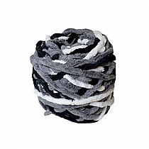 Велюровая пряжа для ручного вязания, толщиной 0,8 мм микс-черн,серый,белый