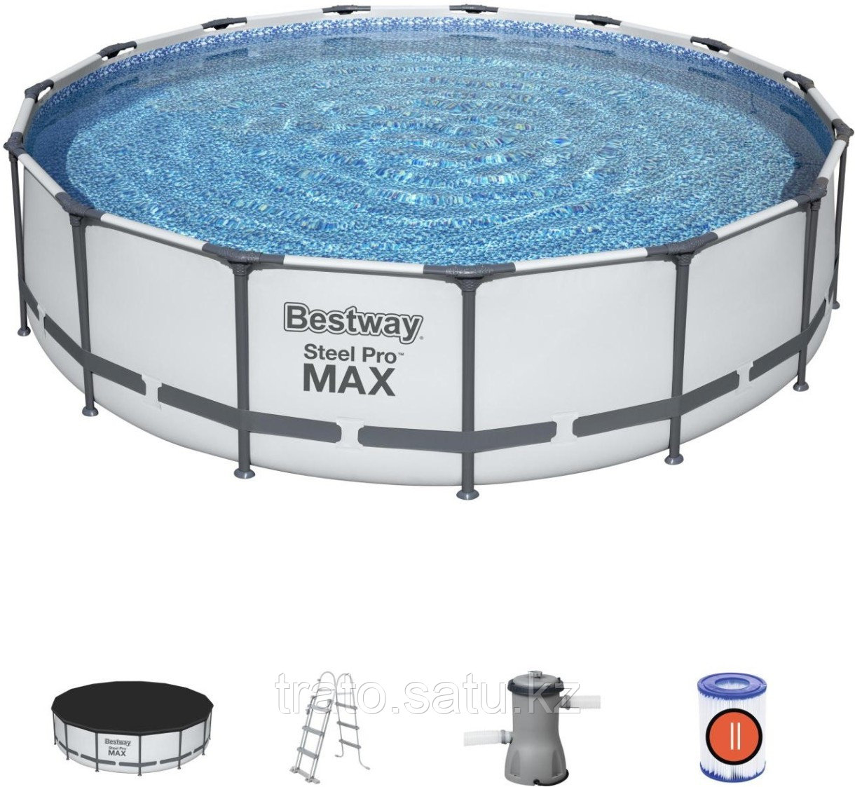 Каркасный бассейн Steel Pro MAX 457 х 107 см. Ф-насос 3028л/ч, Лестница, Тент